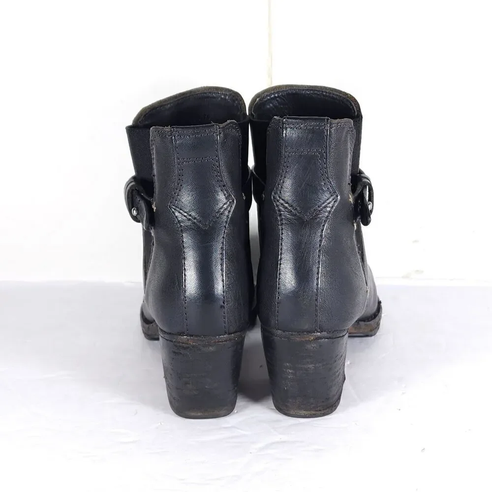 RAG & BONE Women's Durham US7,5 EU37,5 Black Leather Stretch Ankle Booties - Picture 10 of 16